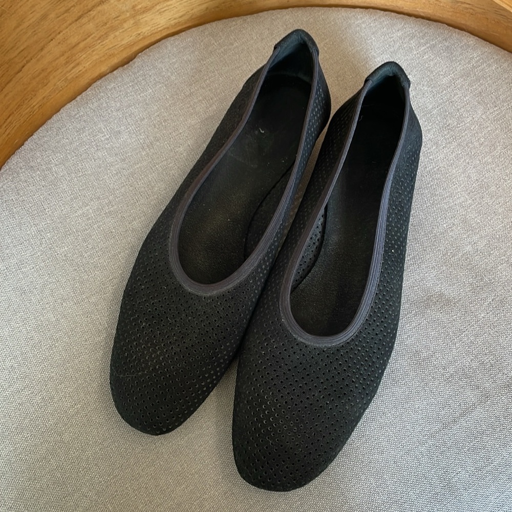 Stuart Weitzman Mesh Perforated Suede Ballet Flats - image 2
